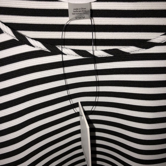 Calvin Klein Top Pullover Bell Sleeves Striped - Picture 3 of 4